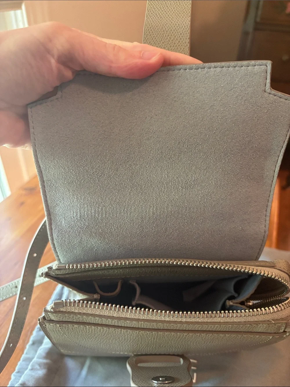 Senreve Pebbled Taupe Mini Satchel Backpack